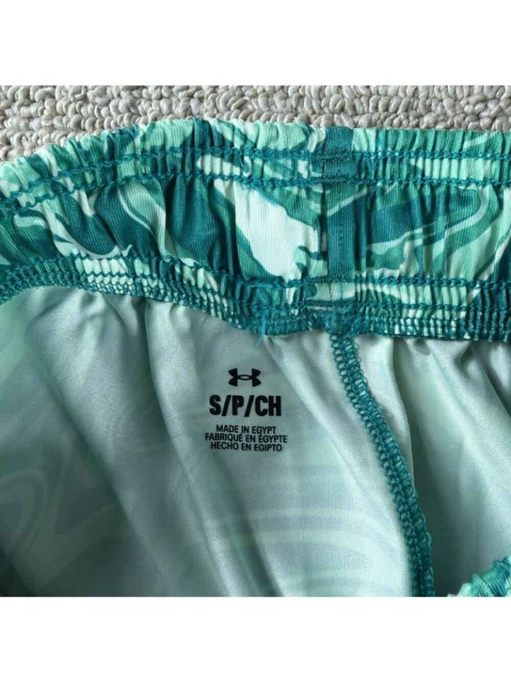 Under Armour UA Train Stretch 2.0 Marble Print Shorts Green Men's Size Small - Picture 2 of 7